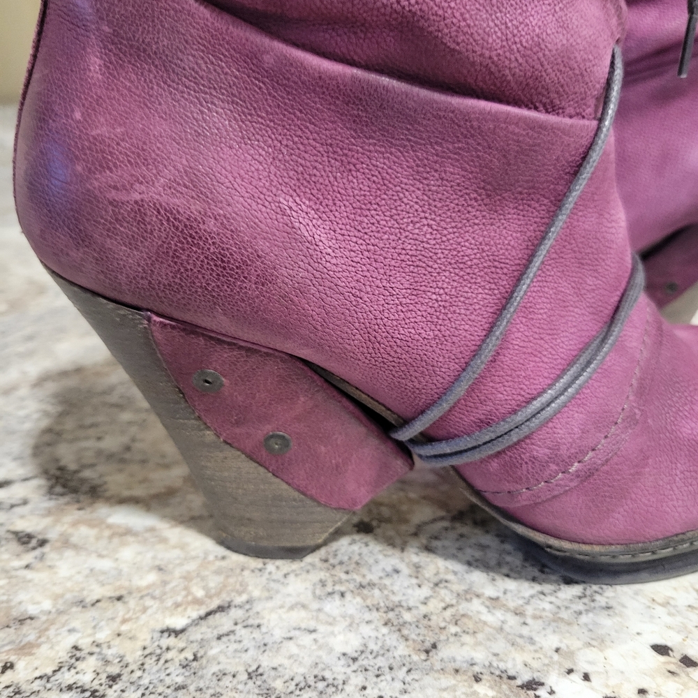 EUC Vintage A.S.98 AIRSTEP Women's PLUM Retro Ankle Boots 38 - Picture 7 of 10